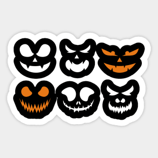 Face pumkins Sticker